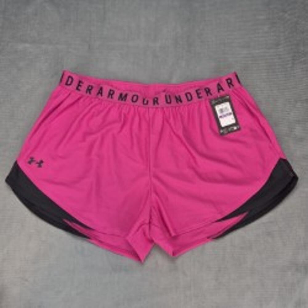 Under Armour Play Up Shorts 1344552 Women's 3.0 Running Athleisure Pink 2XL